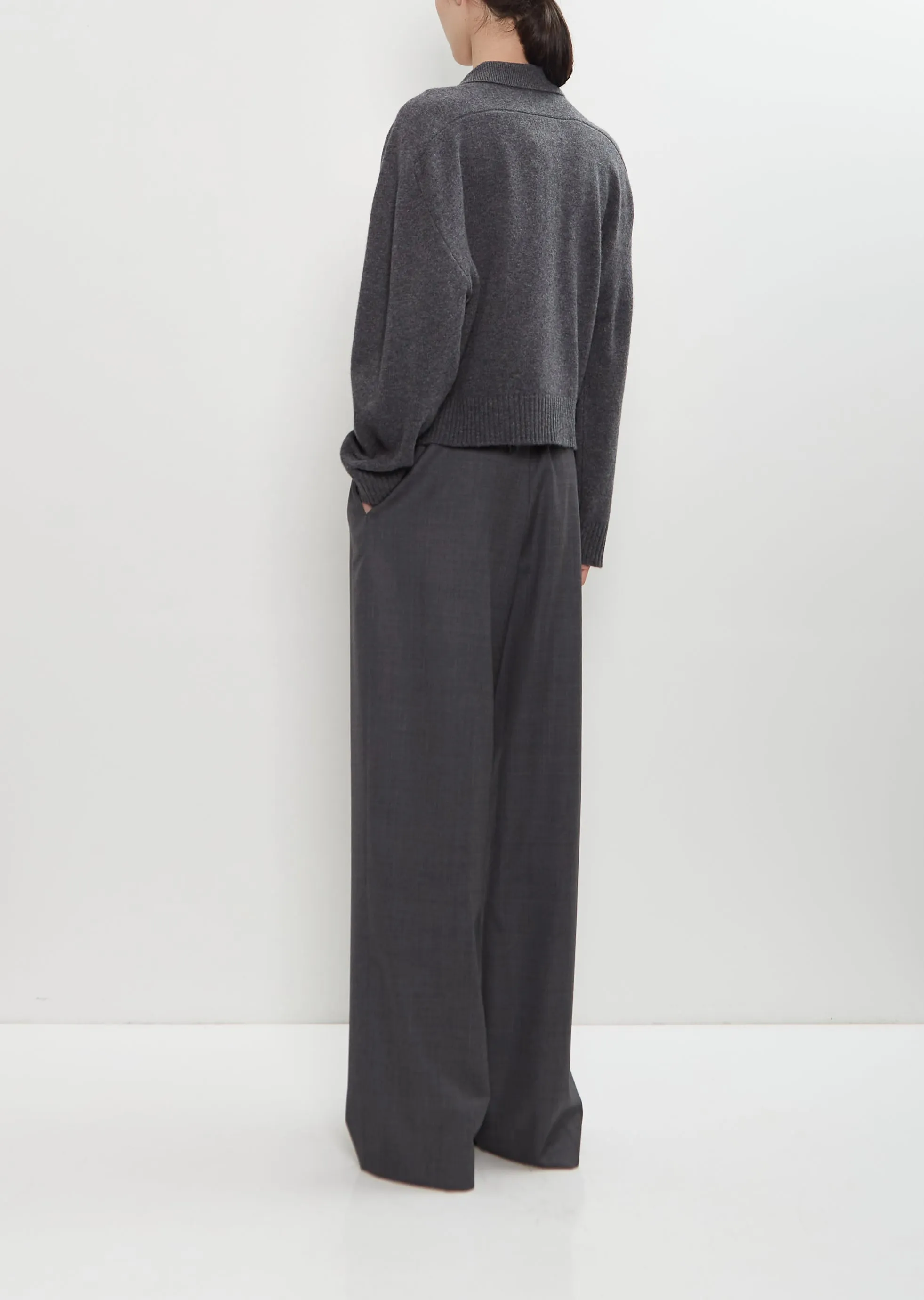 Homere Cashmere Polo Collar Sweater — Anthracite Melange sold by La Garconne product image thumbnail 3