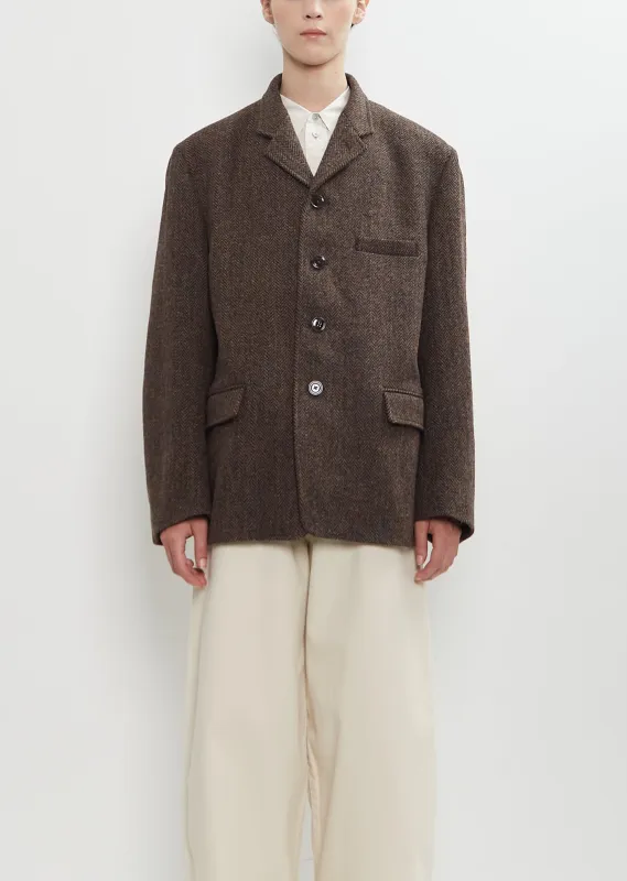 Harris Tweed Boxy Tailored Jacket sold by La Garconne