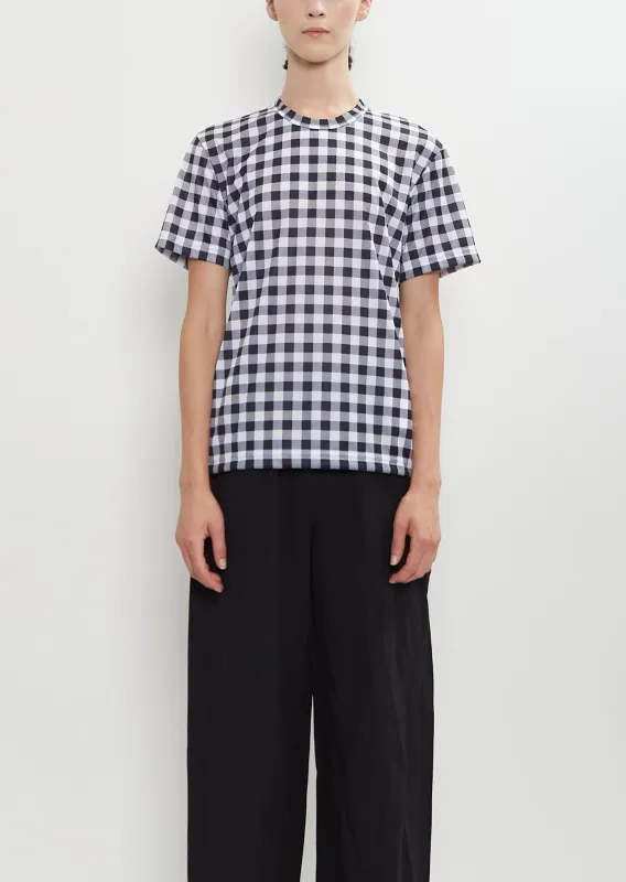 Poly Jersey Checkered T-Shirt sold by La Garconne