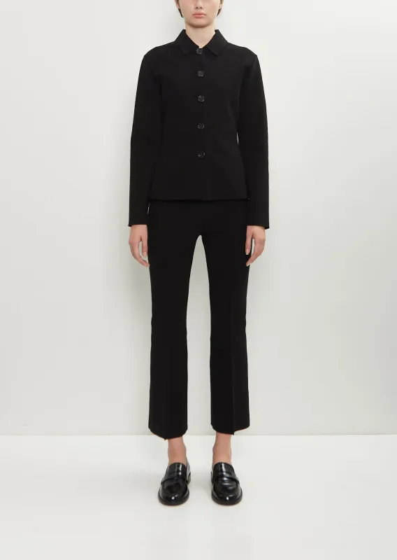 Stretch Cotton Geo Kick Pant — Black sold by La Garconne