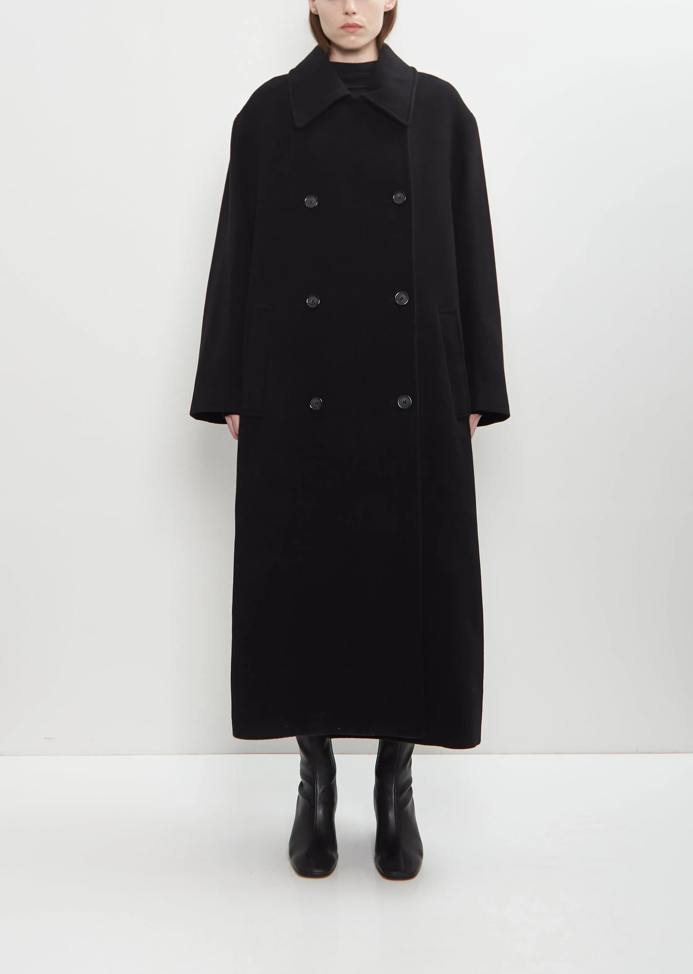 Brushed Wool Blend Shield Coat sold by La Garconne