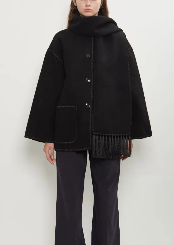 Heavy Wool Embroidered Scarf Jacket sold by La Garconne