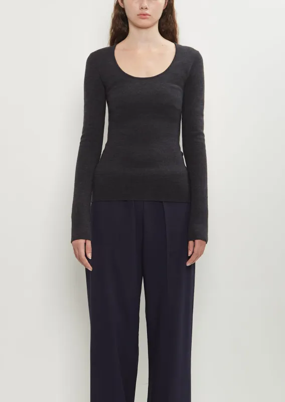 Compact Wool Blend Knit Top made by Toteme