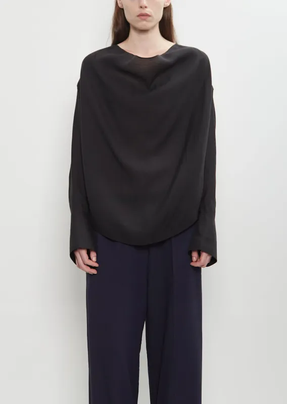 Lyocell Organza Cowl Blouse sold by La Garconne