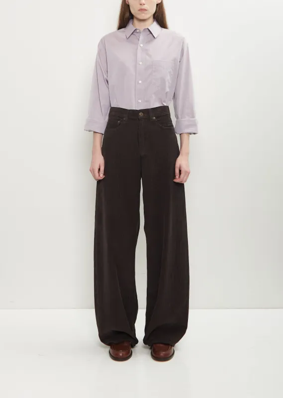 Cotton Corduroy Roomy Jean — Chocolate sold by La Garconne