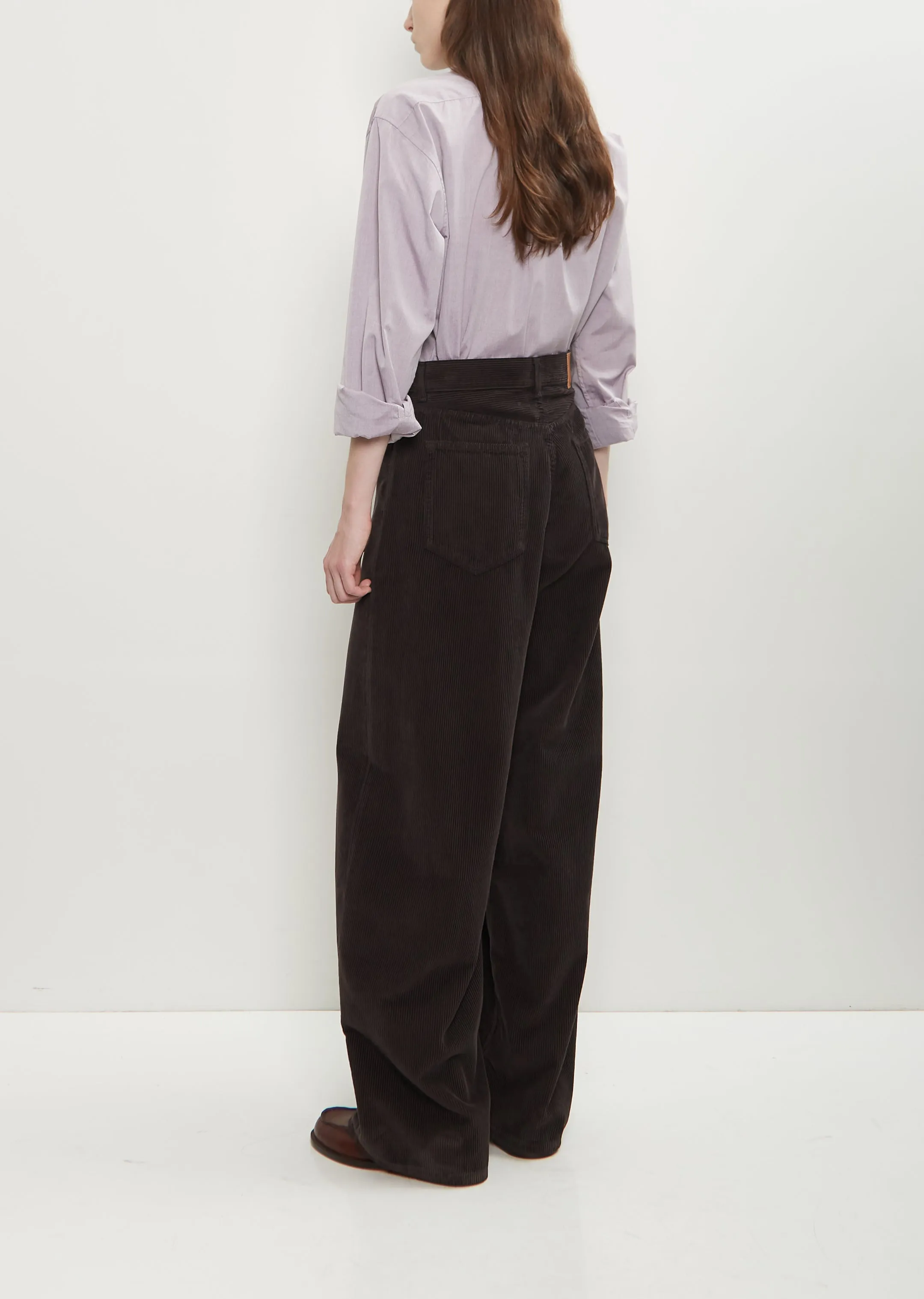 Cotton Corduroy Roomy Jean — Chocolate sold by La Garconne product image thumbnail 3