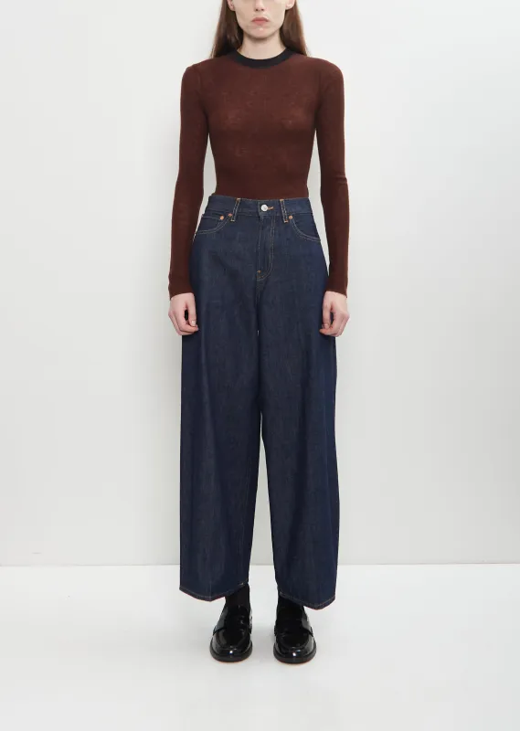 Cotton Denim Cropped Roomy Jean sold by La Garconne