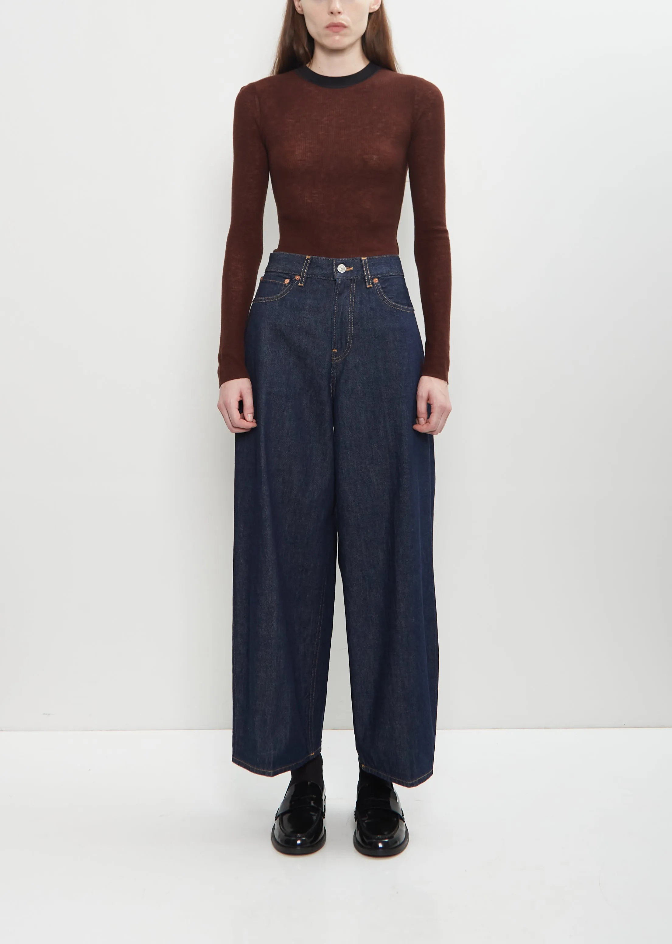 Cotton Denim Cropped Roomy Jean sold by La Garconne
