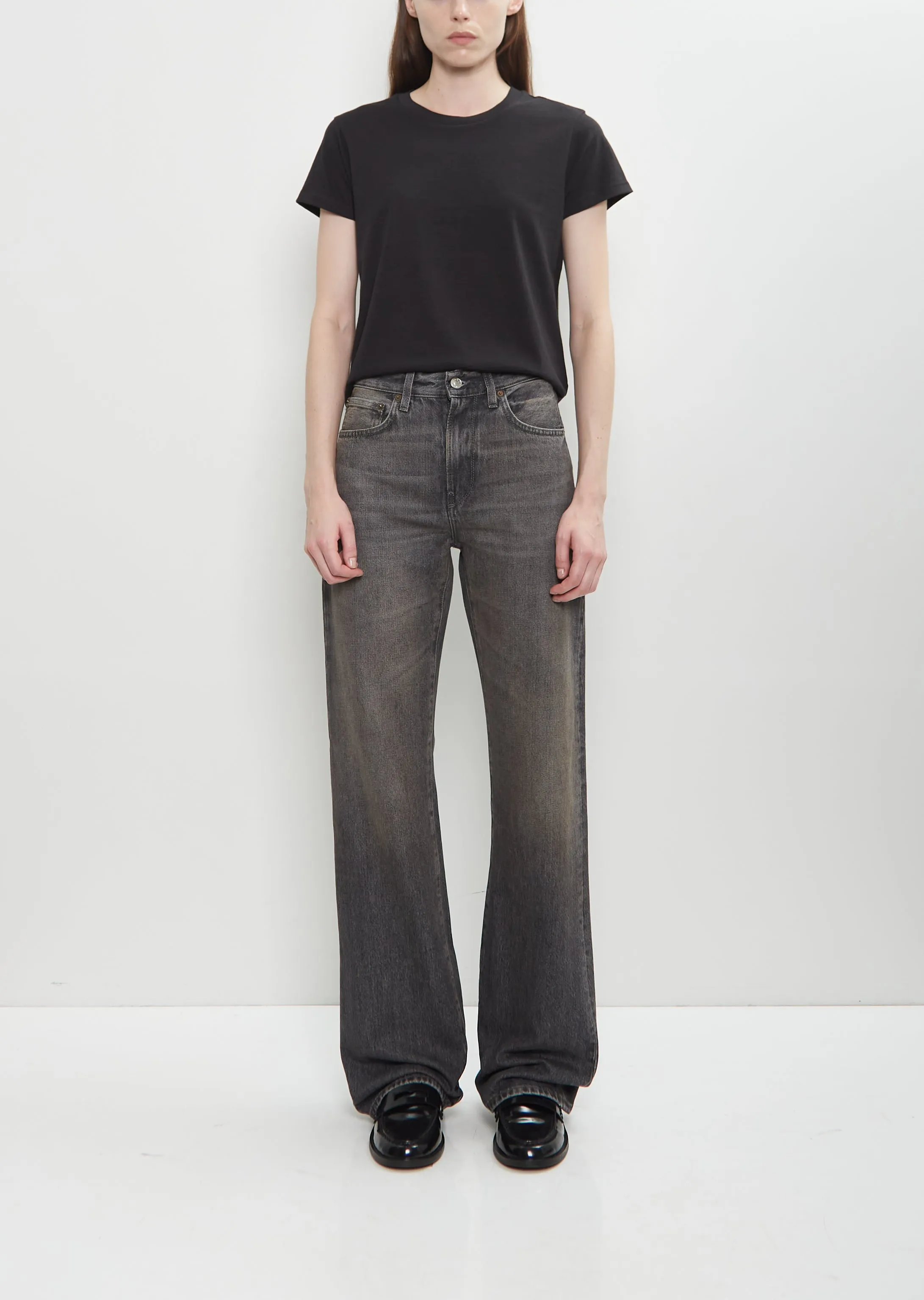 Cotton Denim Bootcut Jean sold by La Garconne
