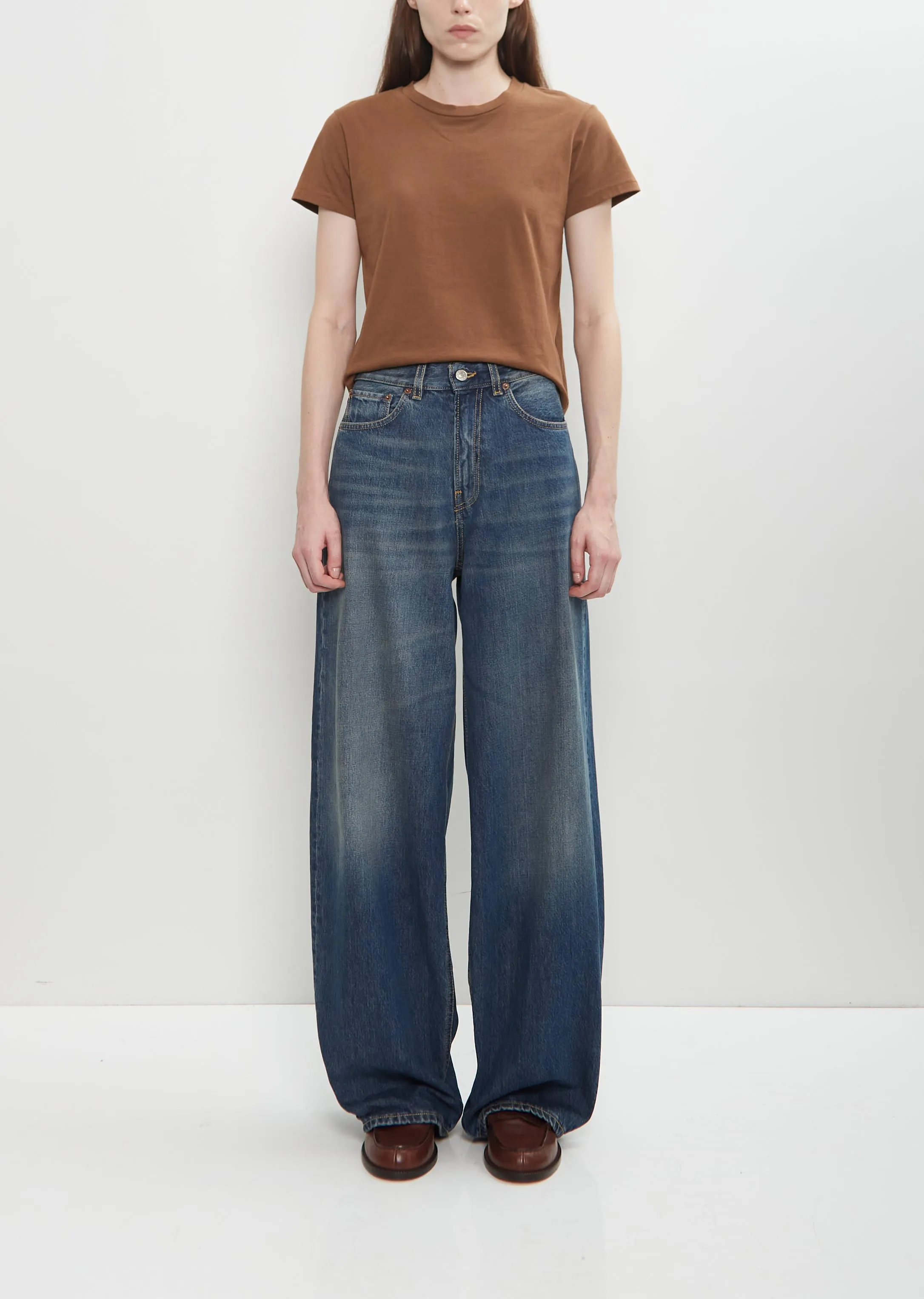 Roomy Cotton Jean — Washed Indigo sold by La Garconne