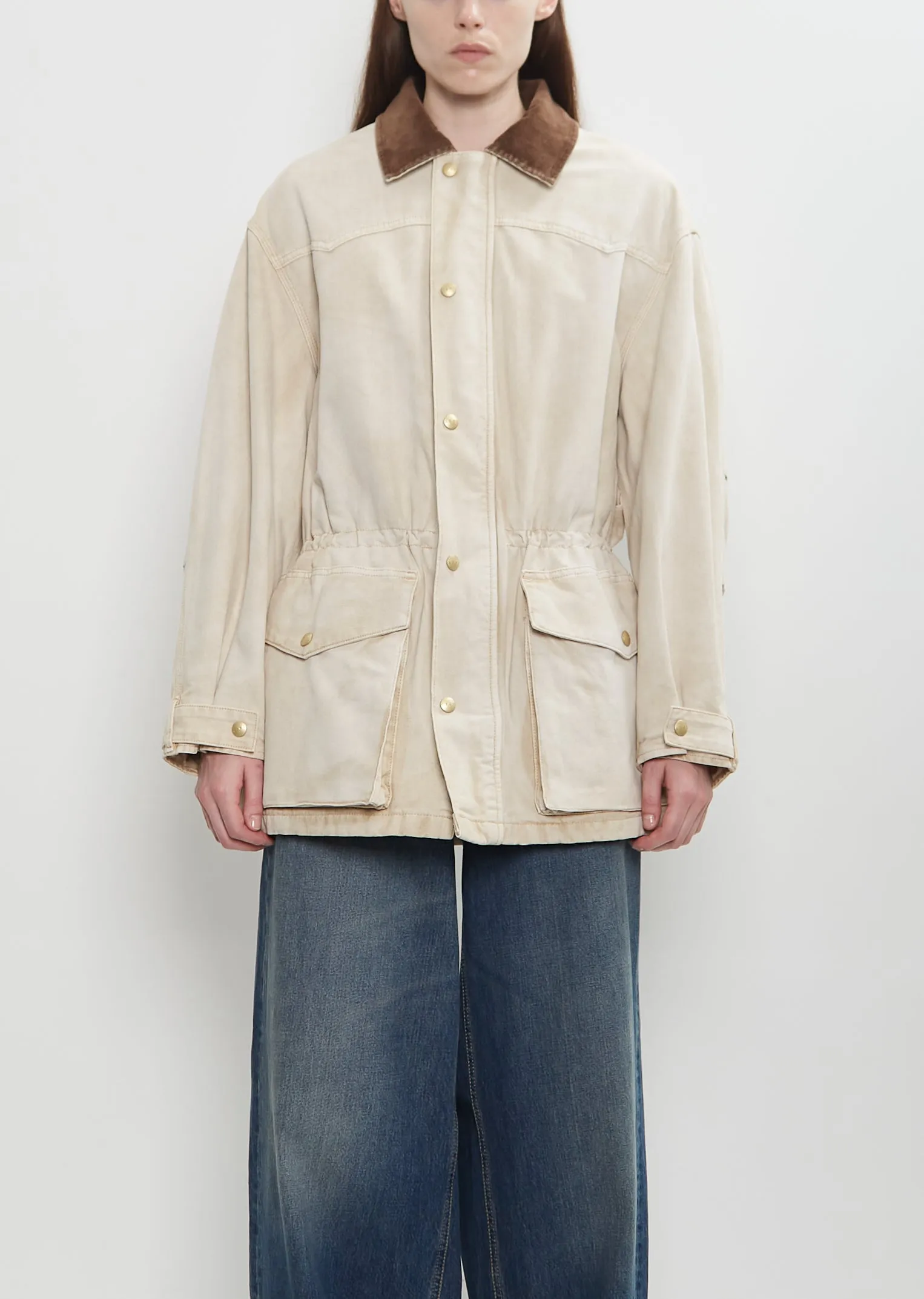 Cotton Denim Teton Jacket — Tea Stain sold by La Garconne