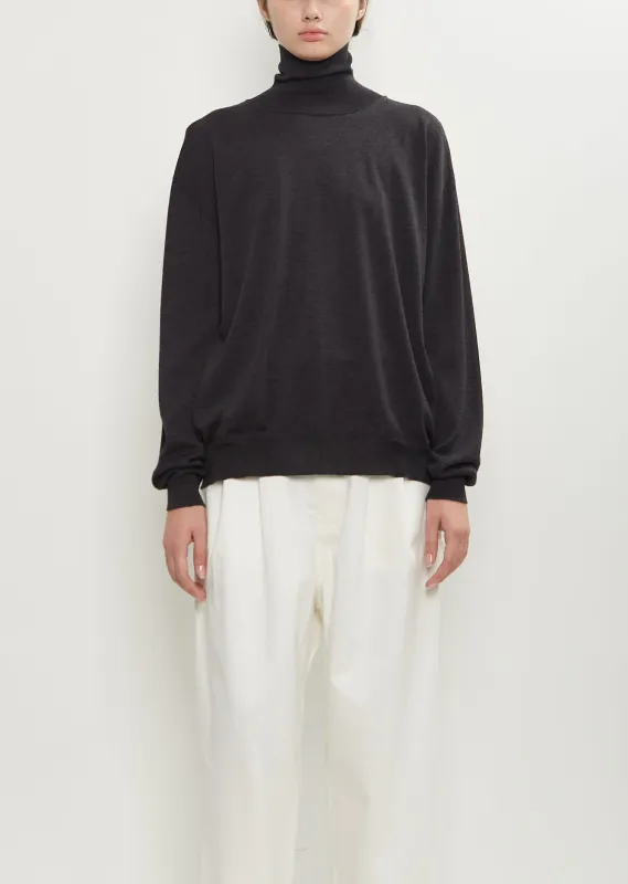 Maffei Wool Turtleneck Pullover — Charcoal Melange sold by La Garconne