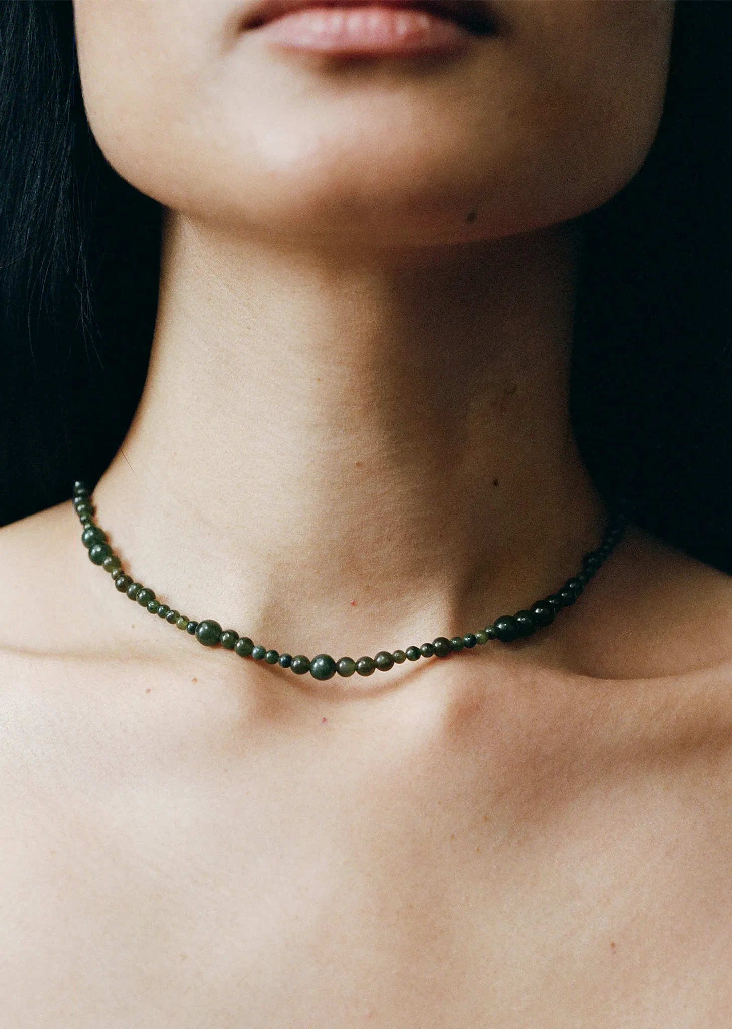 Jade Constellation Necklace 16" sold by La Garconne