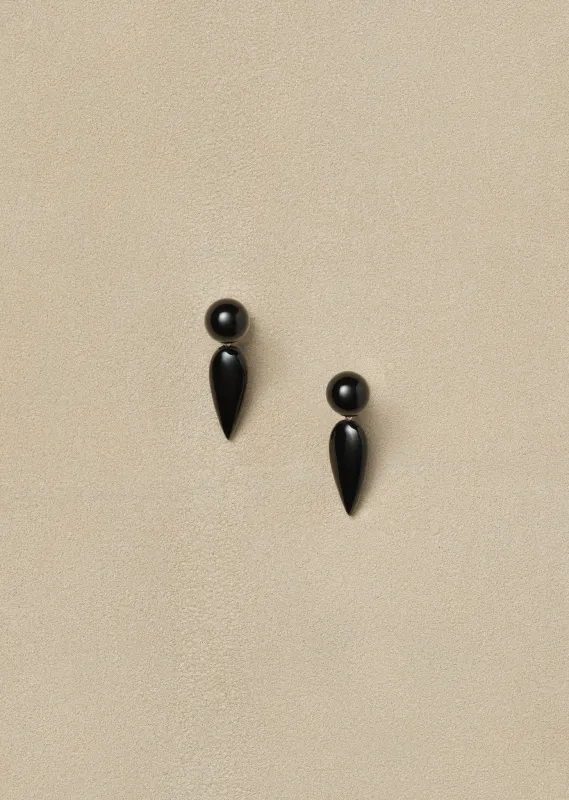 Onyx Tiny Phoenician Earrings sold by La Garconne