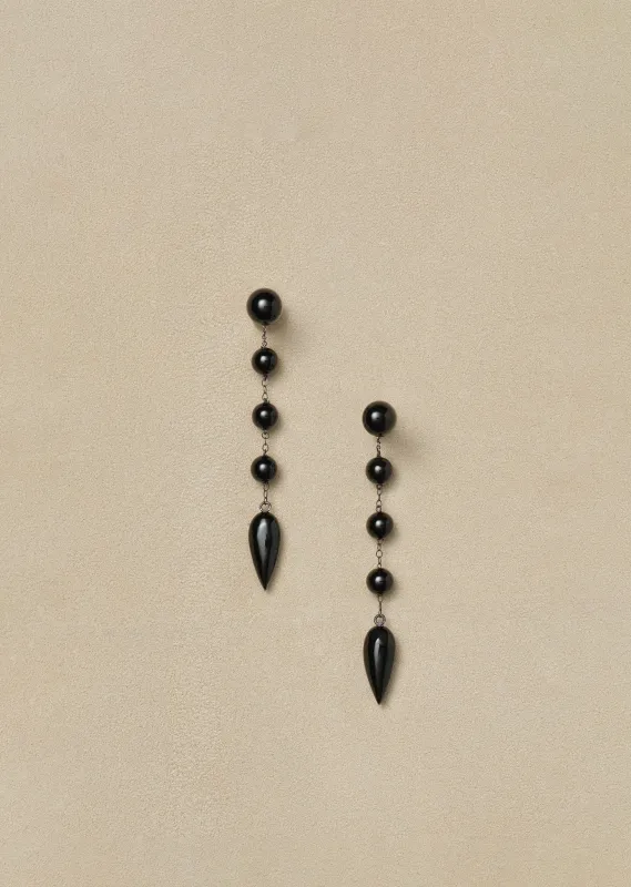 Small Onyx Phoenician Earrings sold by La Garconne