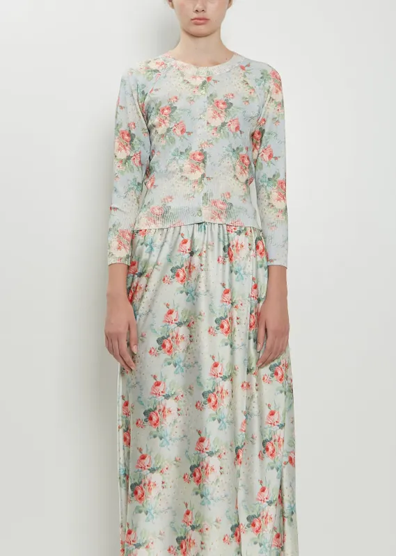 Shrunked Floral Knit Cardigan sold by La Garconne