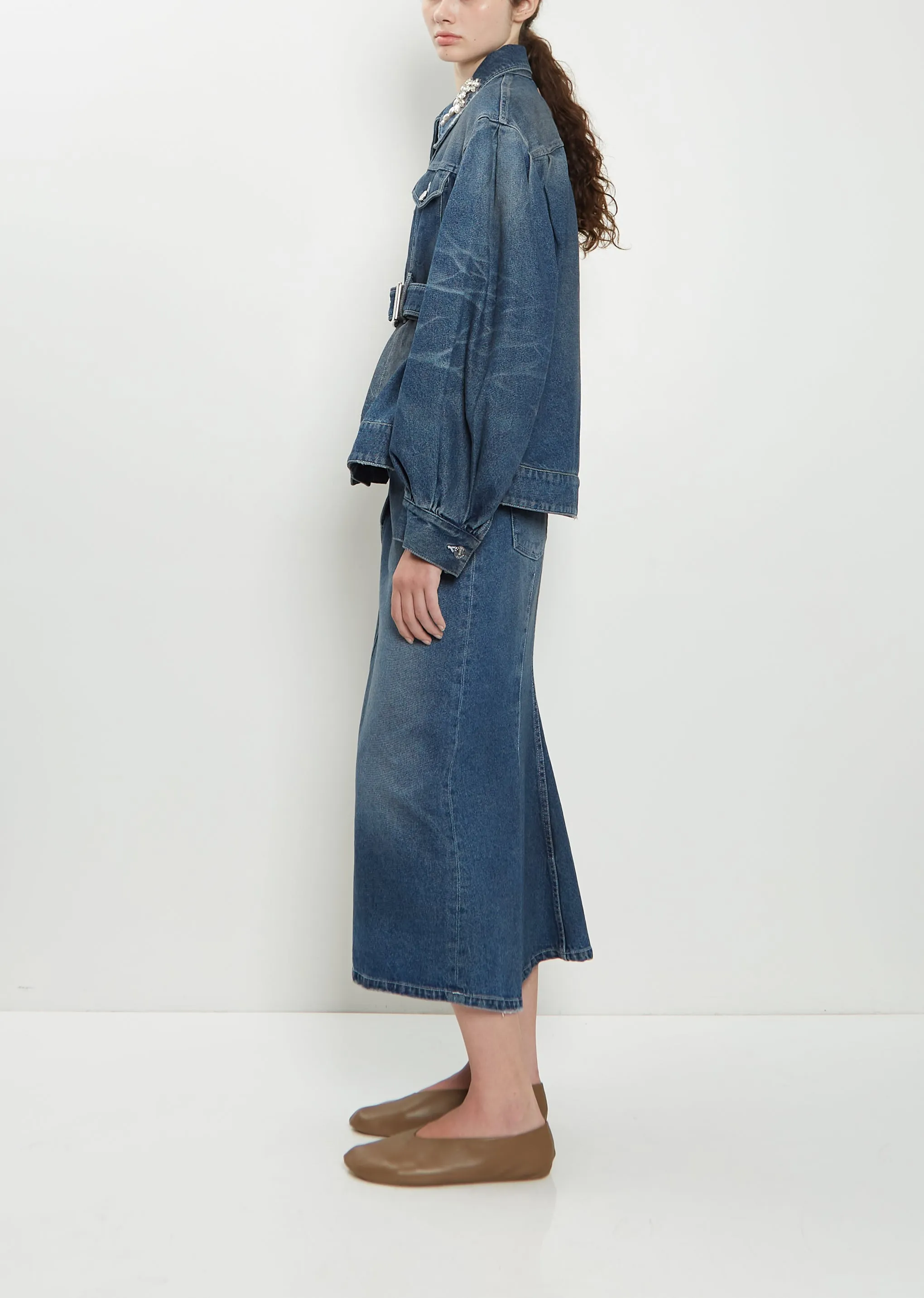 Embellished Belt Detail Sculpted Denim Jacket sold by La Garconne product image thumbnail 2