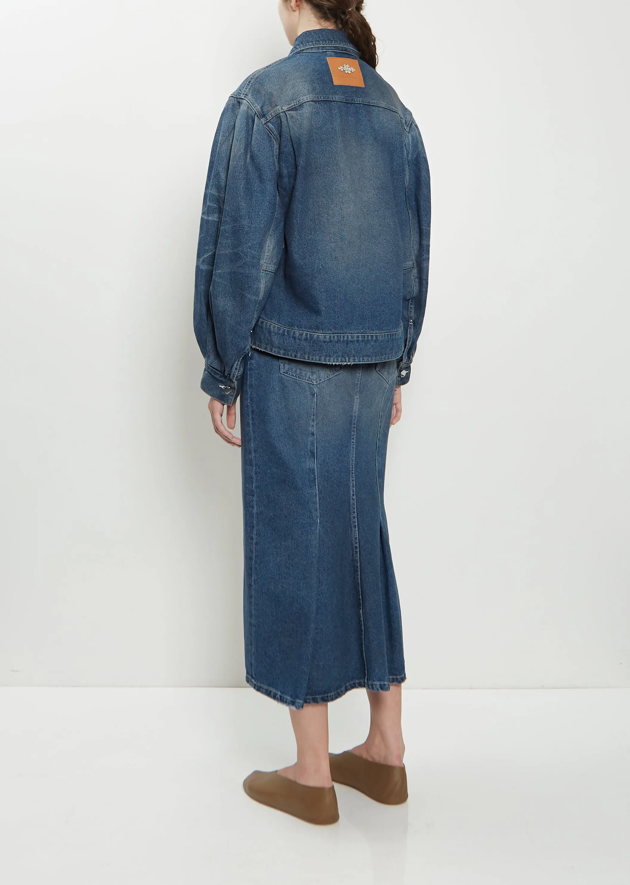 Embellished Belt Detail Sculpted Denim Jacket sold by La Garconne product image thumbnail 3