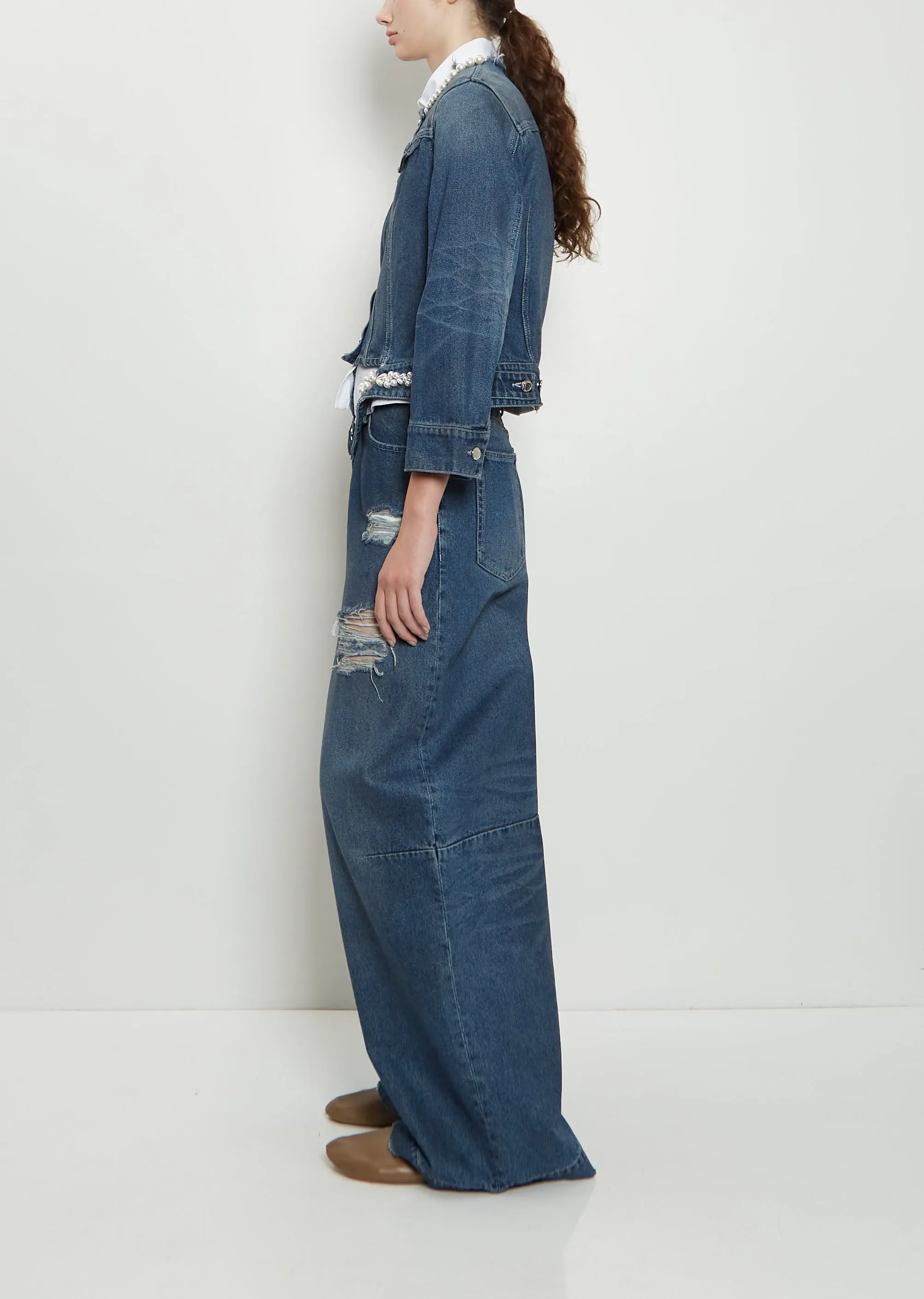 Embellished Fitted Waist Denim Jacket sold by La Garconne product image thumbnail 2