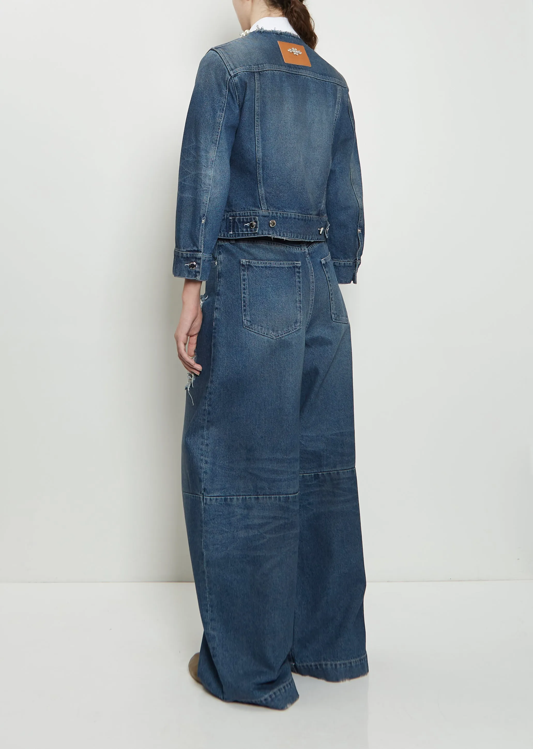 Embellished Fitted Waist Denim Jacket sold by La Garconne product image thumbnail 3