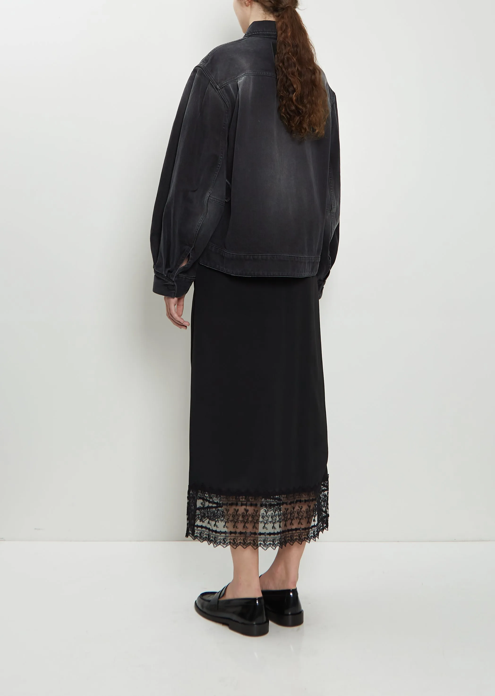 Belt Detail Sculpted Denim Jacket sold by La Garconne product image thumbnail 3