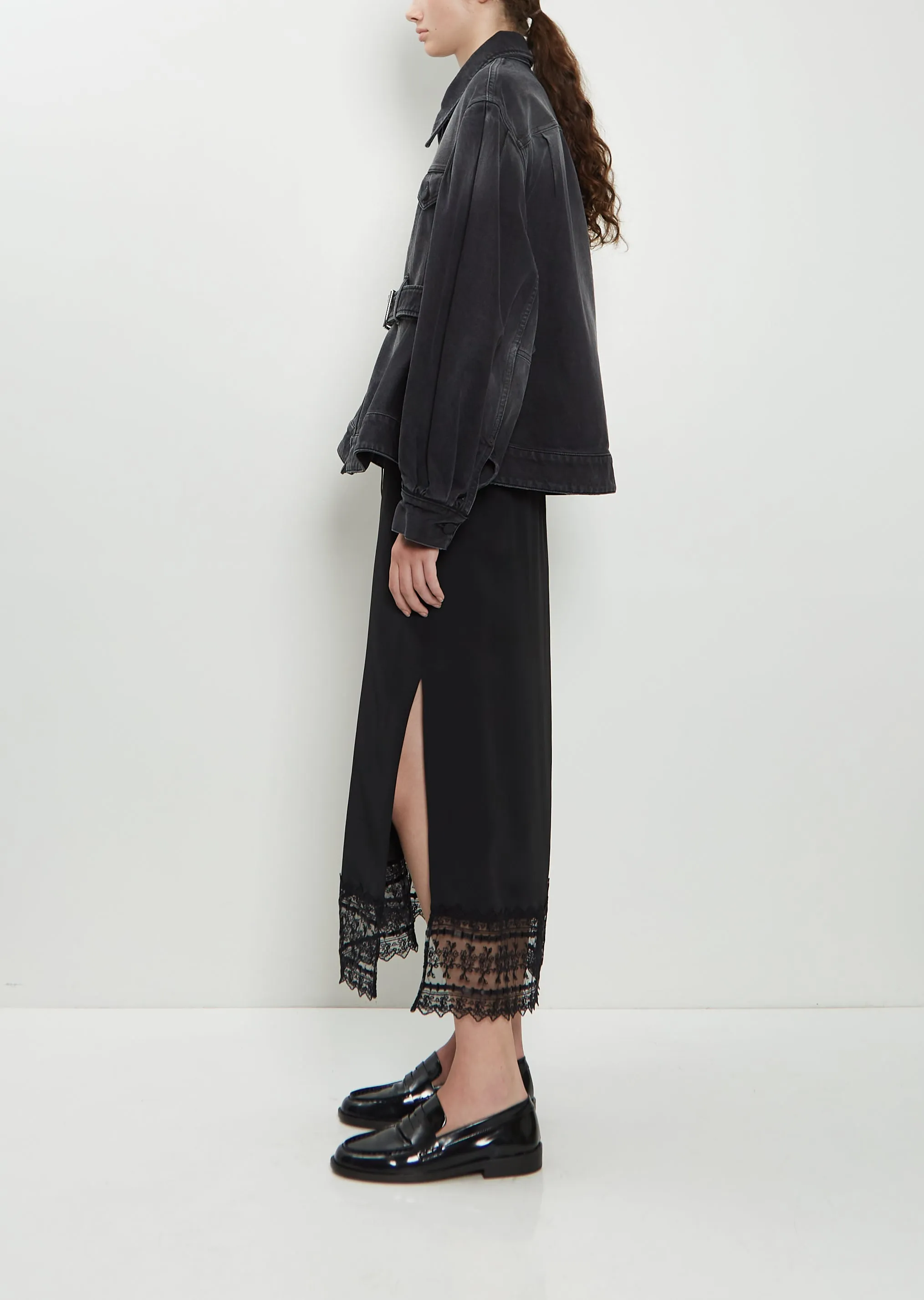 Belt Detail Sculpted Denim Jacket sold by La Garconne product image thumbnail 2