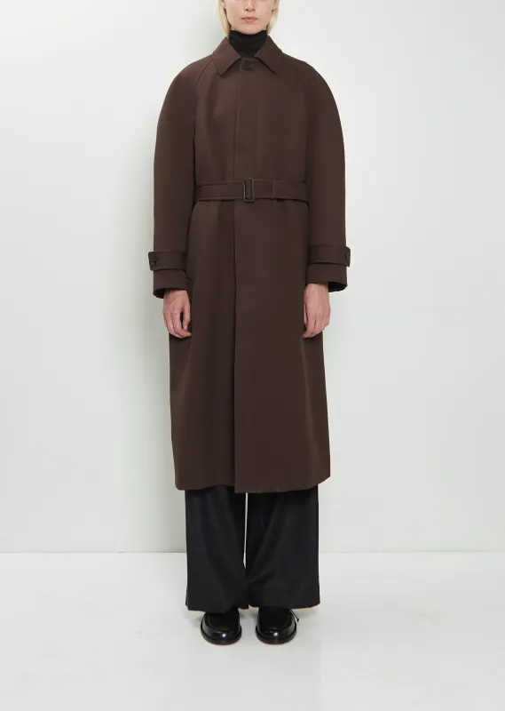 Auralee Baby Camel Flannel Coat - Dark Brown | Parallel