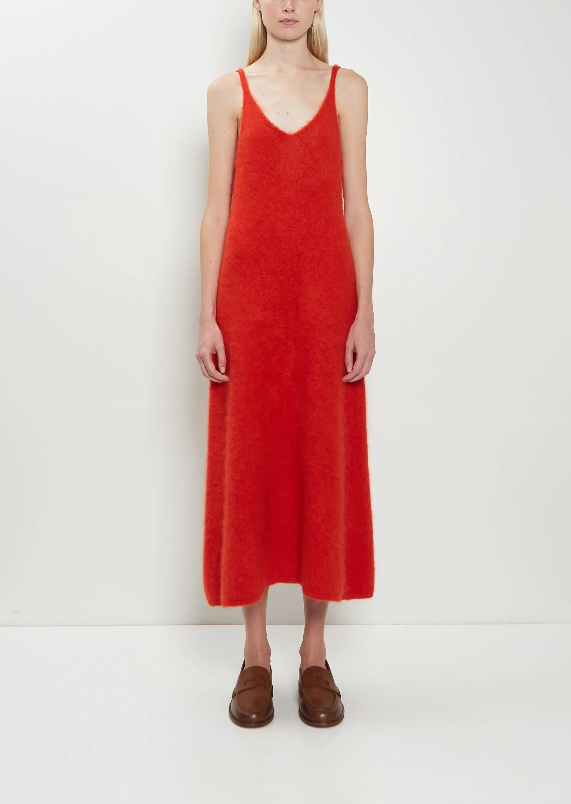 Alpaca Knit Dress — Red sold by La Garconne