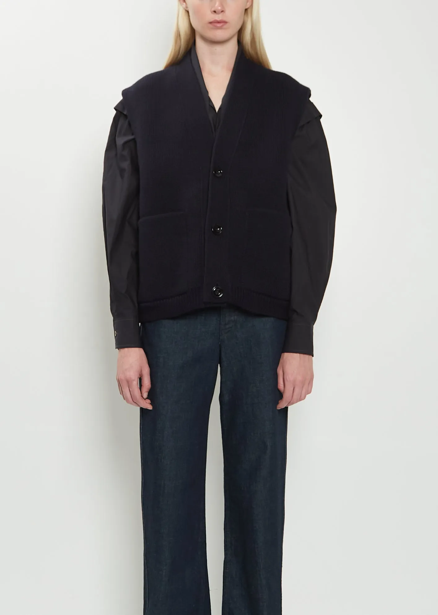 Maxi Sleeveless Cardigan sold by La Garconne