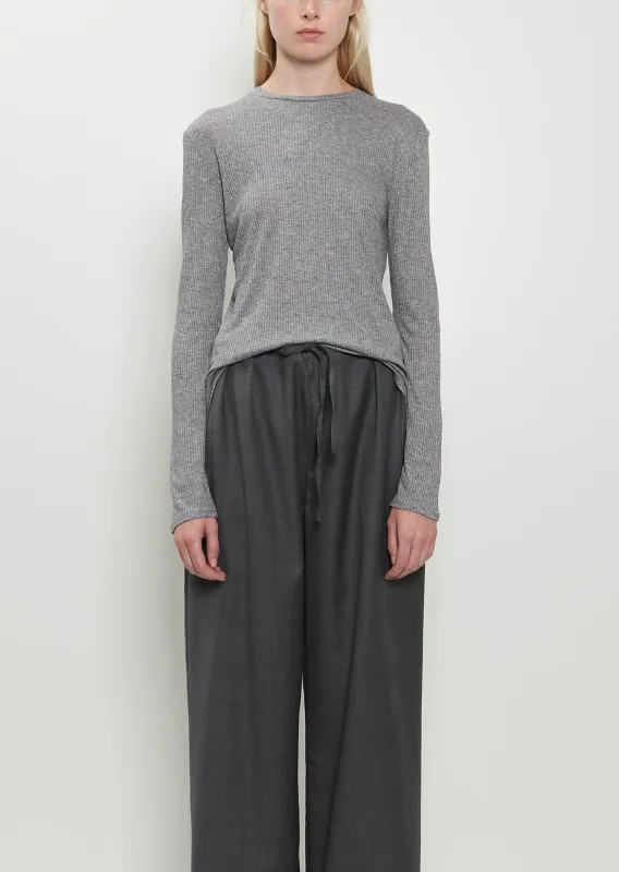 Ortigia Wool Blend Longsleeve — Grey Melange sold by La Garconne