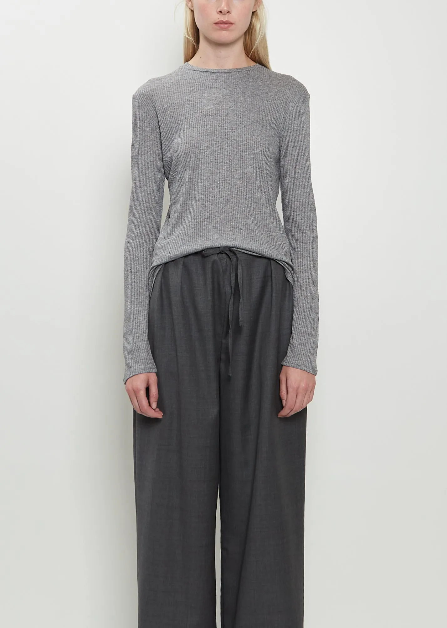 Ortigia Wool Blend Longsleeve — Grey Melange sold by La Garconne