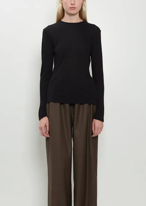 Ortigia Wool Blend Longsleeve — Black sold by La Garconne