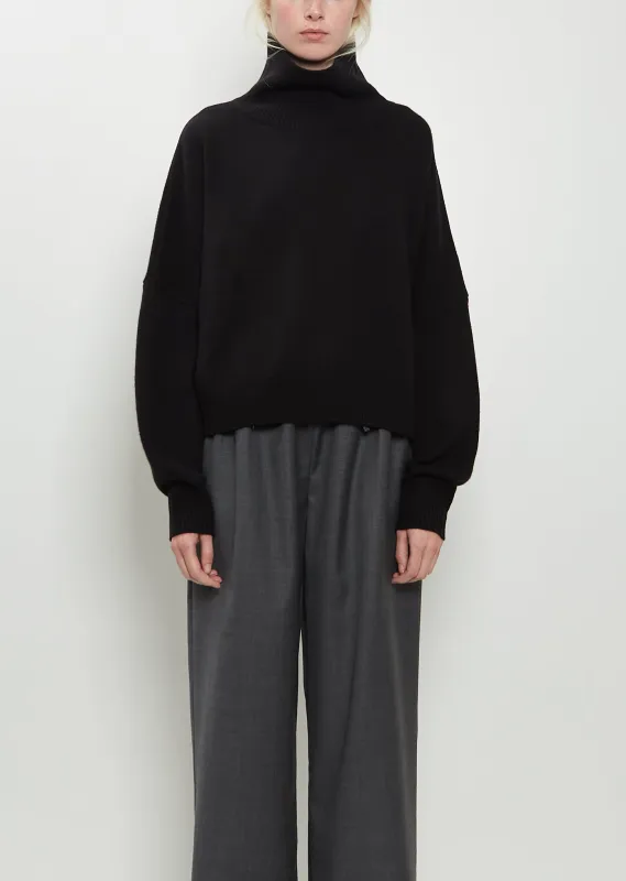 Luke Wool Cashmere Collar Sweater — Black sold by La Garconne