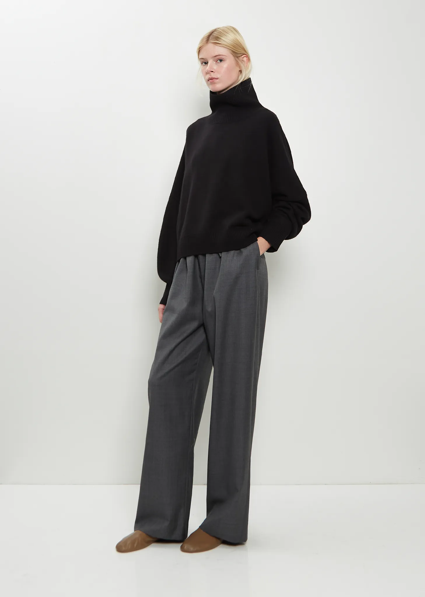 Luke Wool Cashmere Collar Sweater — Black sold by La Garconne product image thumbnail 4