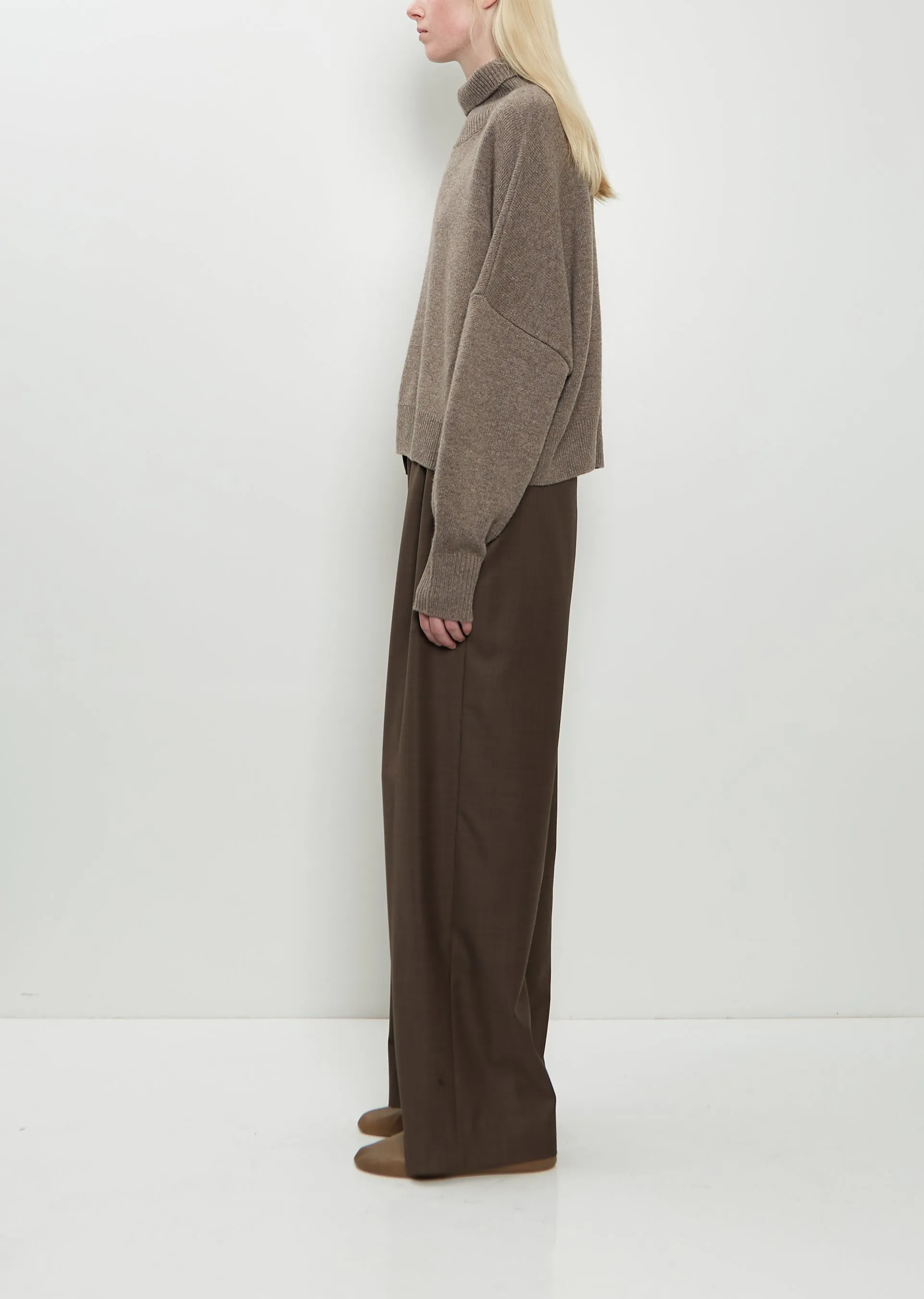 Luke Wool Cashmere Collar Sweater — Taupe Melange sold by La Garconne product image thumbnail 2