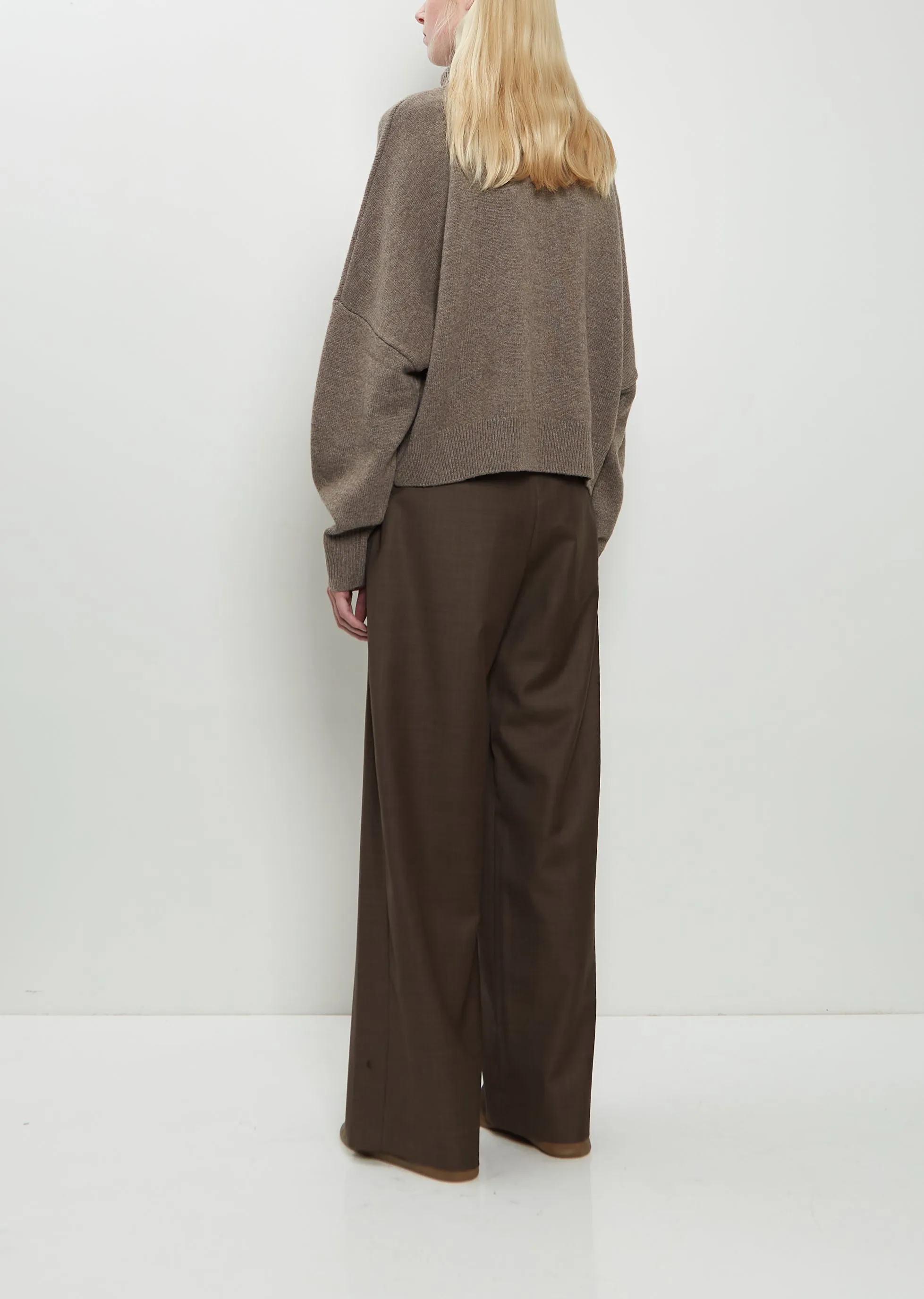 Luke Wool Cashmere Collar Sweater — Taupe Melange sold by La Garconne product image thumbnail 3