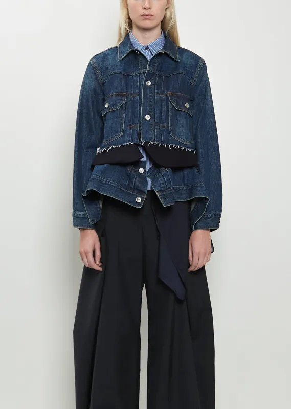 Denim x Wool Melton Jacket sold by La Garconne
