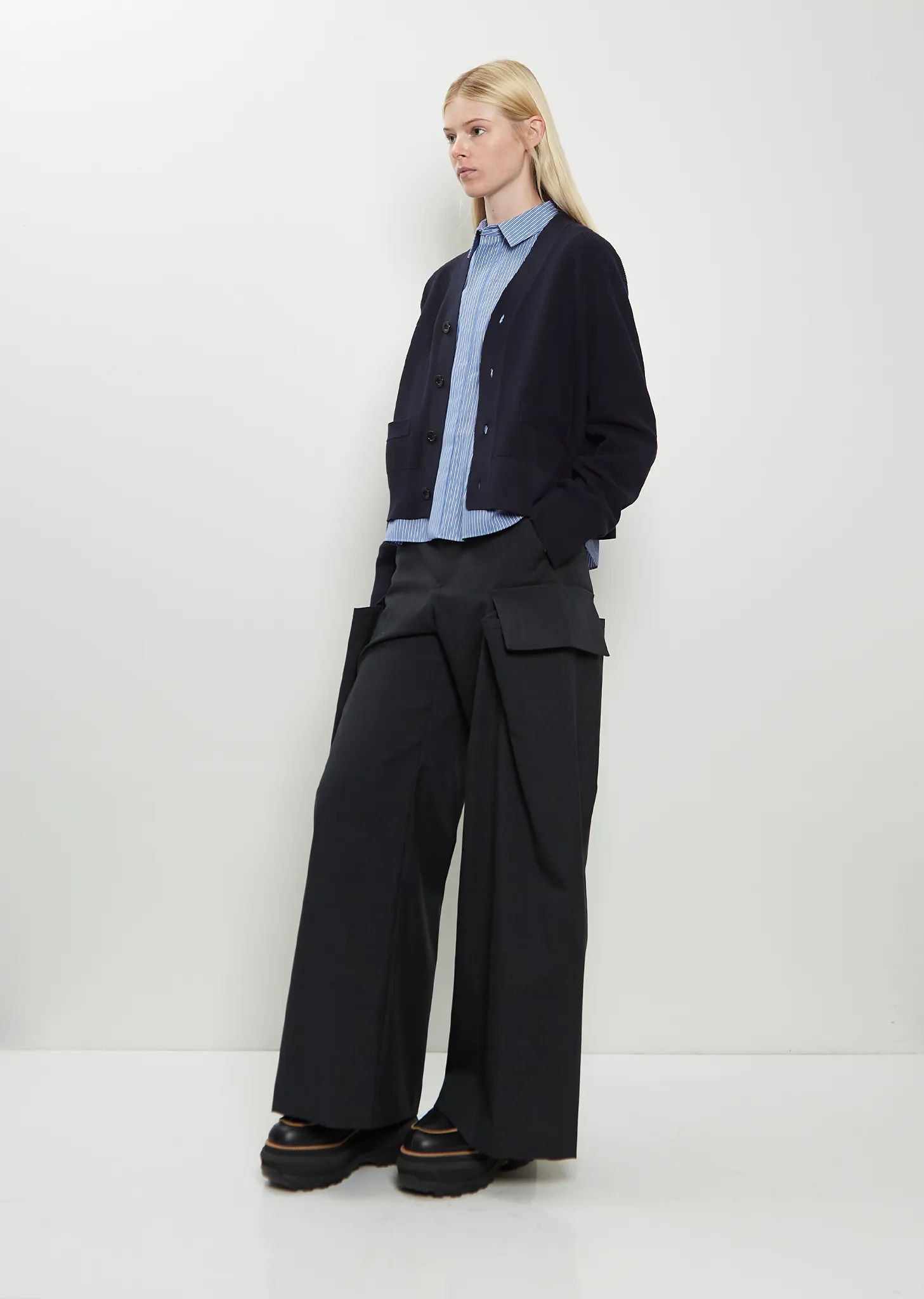 Poplin x Cotton Knit Cardigan sold by La Garconne product image thumbnail 4