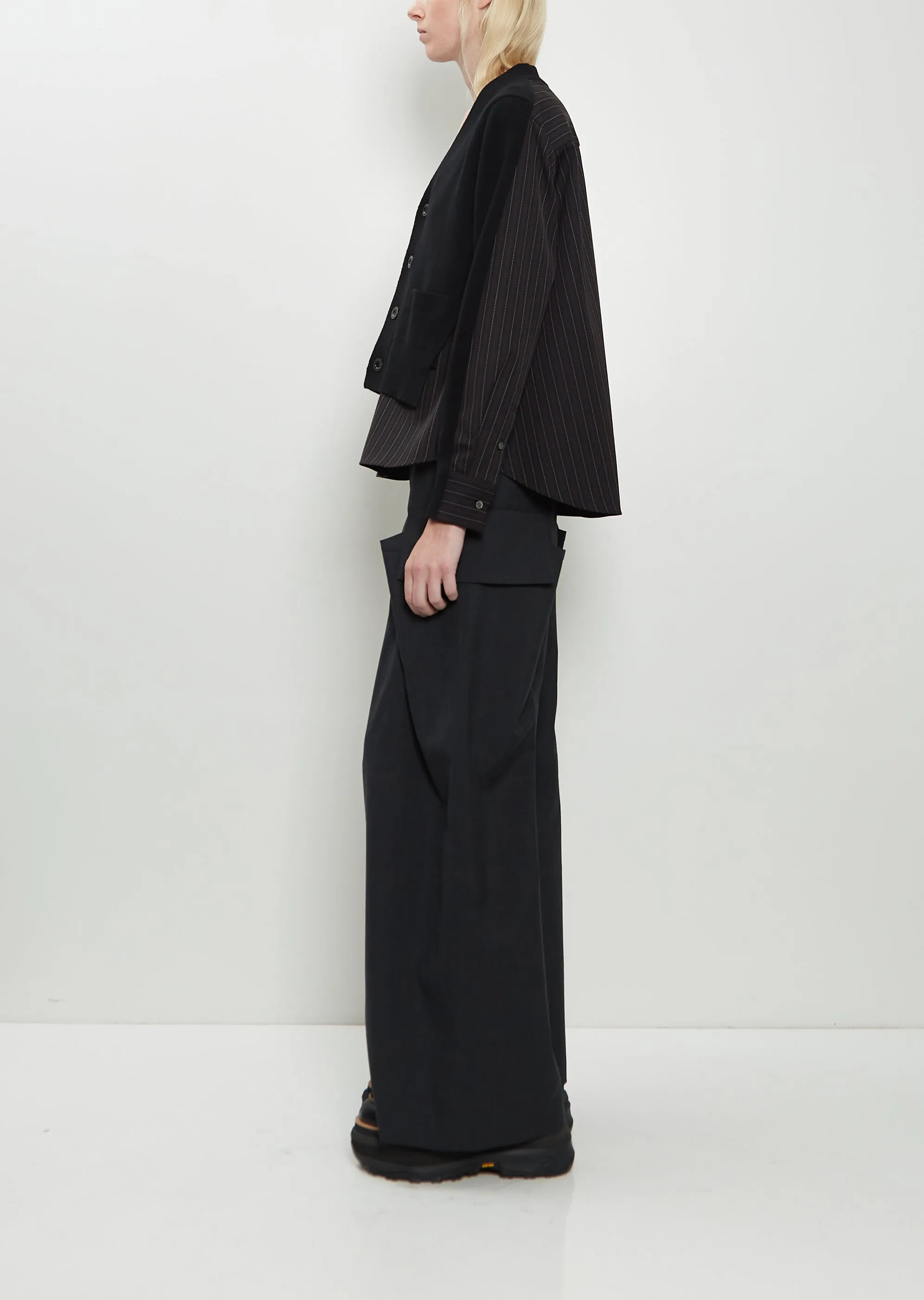 Stripe x Wool Knit Cardigan sold by La Garconne product image thumbnail 2