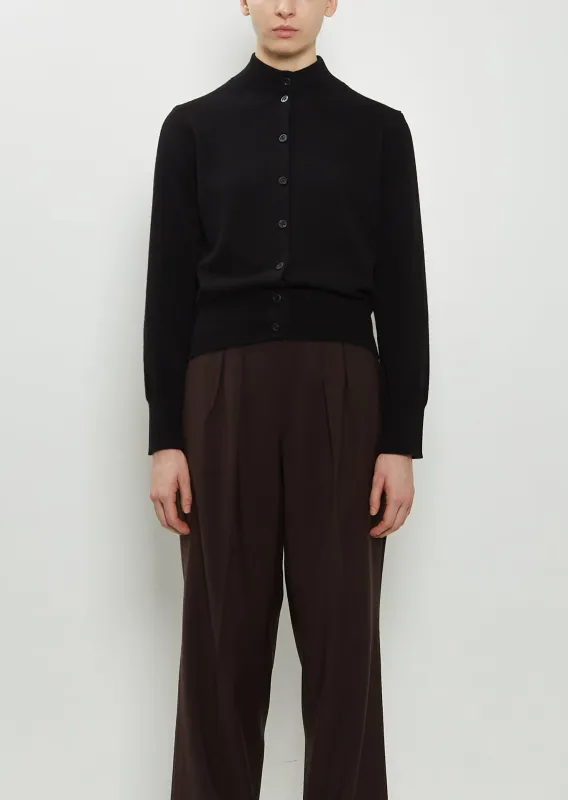 High Neck Wool Bomber Cardigan sold by La Garconne