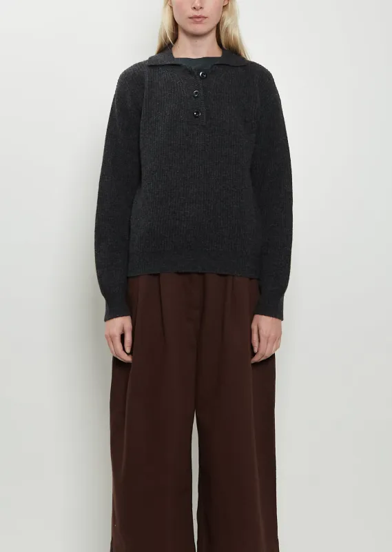 3-Button Wool Polo sold by La Garconne