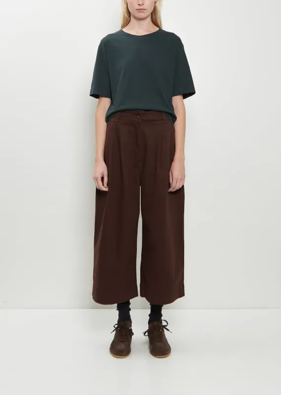 Pleated Culotte Cotton Pants sold by La Garconne