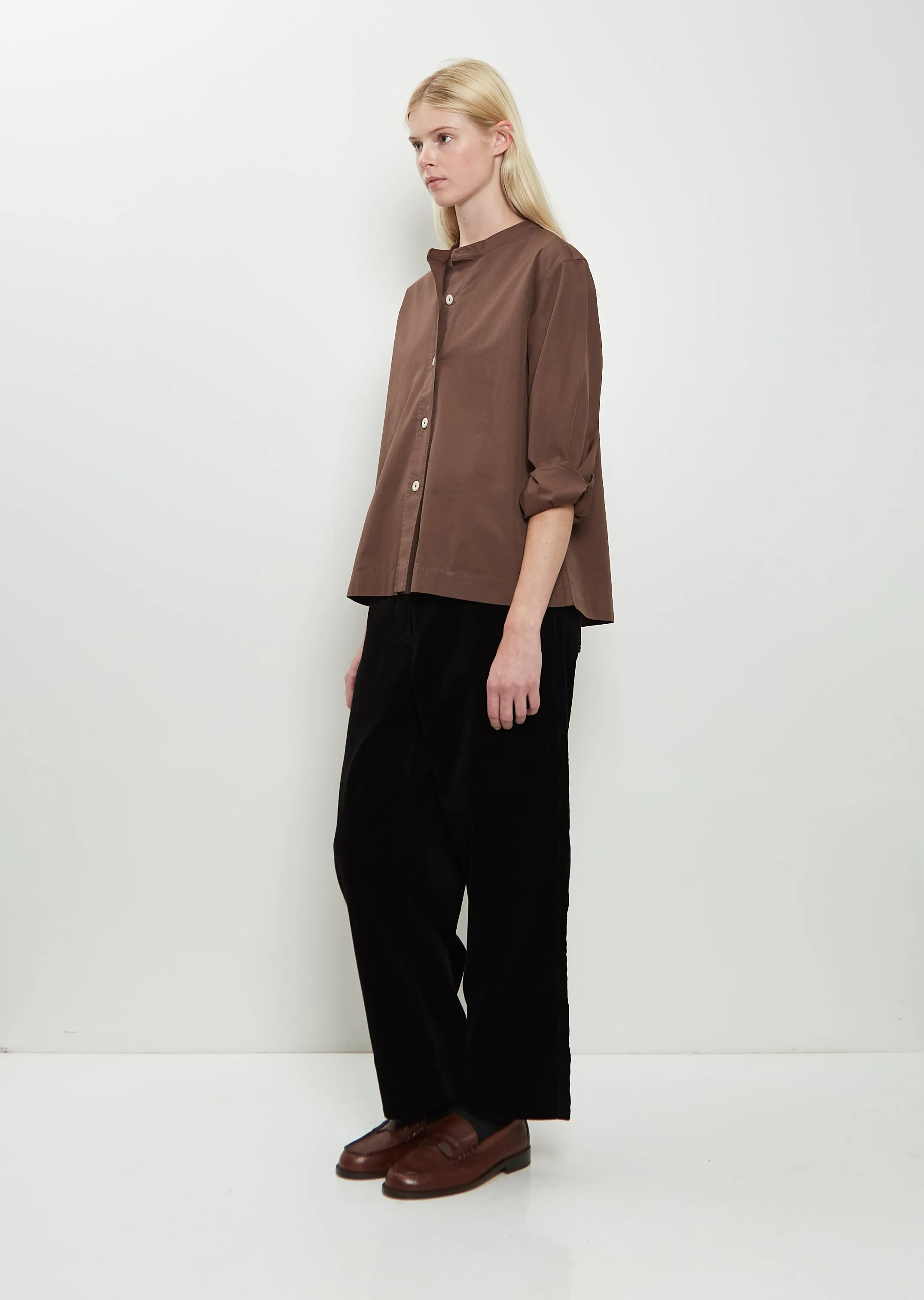 Collarless Cotton Shirt sold by La Garconne product image thumbnail 4