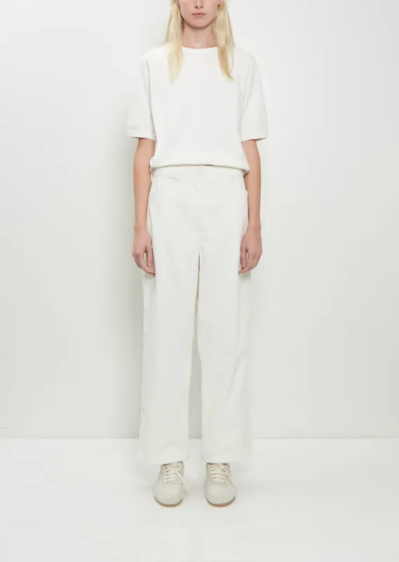 Field Cotton Trouser — White sold by La Garconne