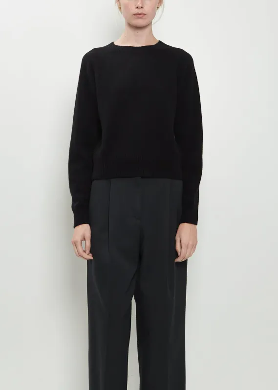 Classic Crewneck Cashmere Sweater — Black sold by La Garconne