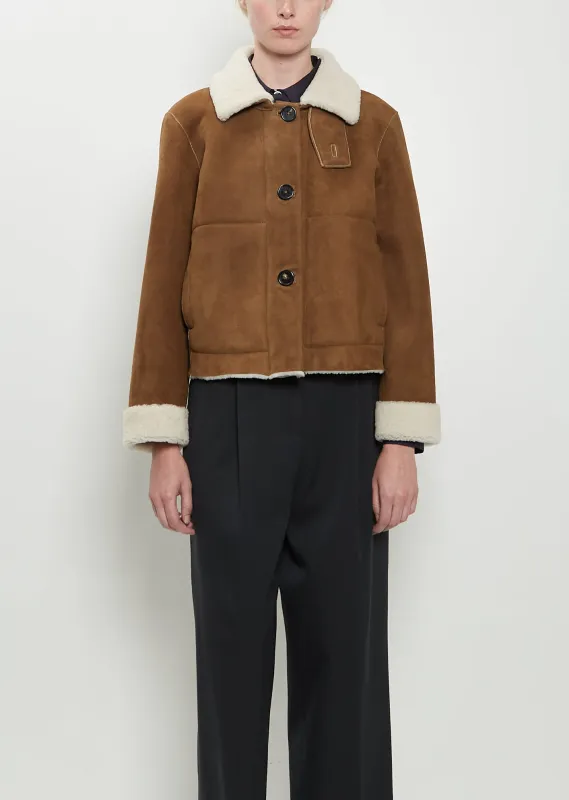 Cropped Shearling Jacket sold by La Garconne