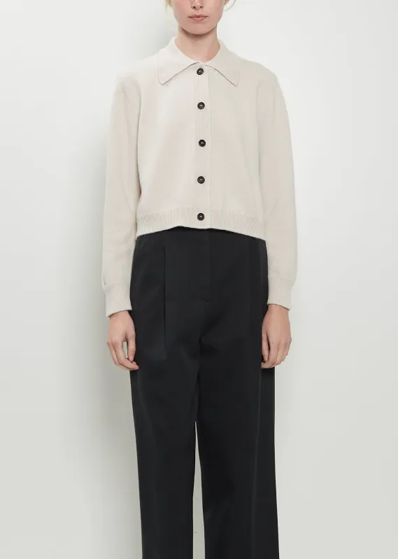 Merino Wool Cardigan Jacket — Ecru sold by La Garconne