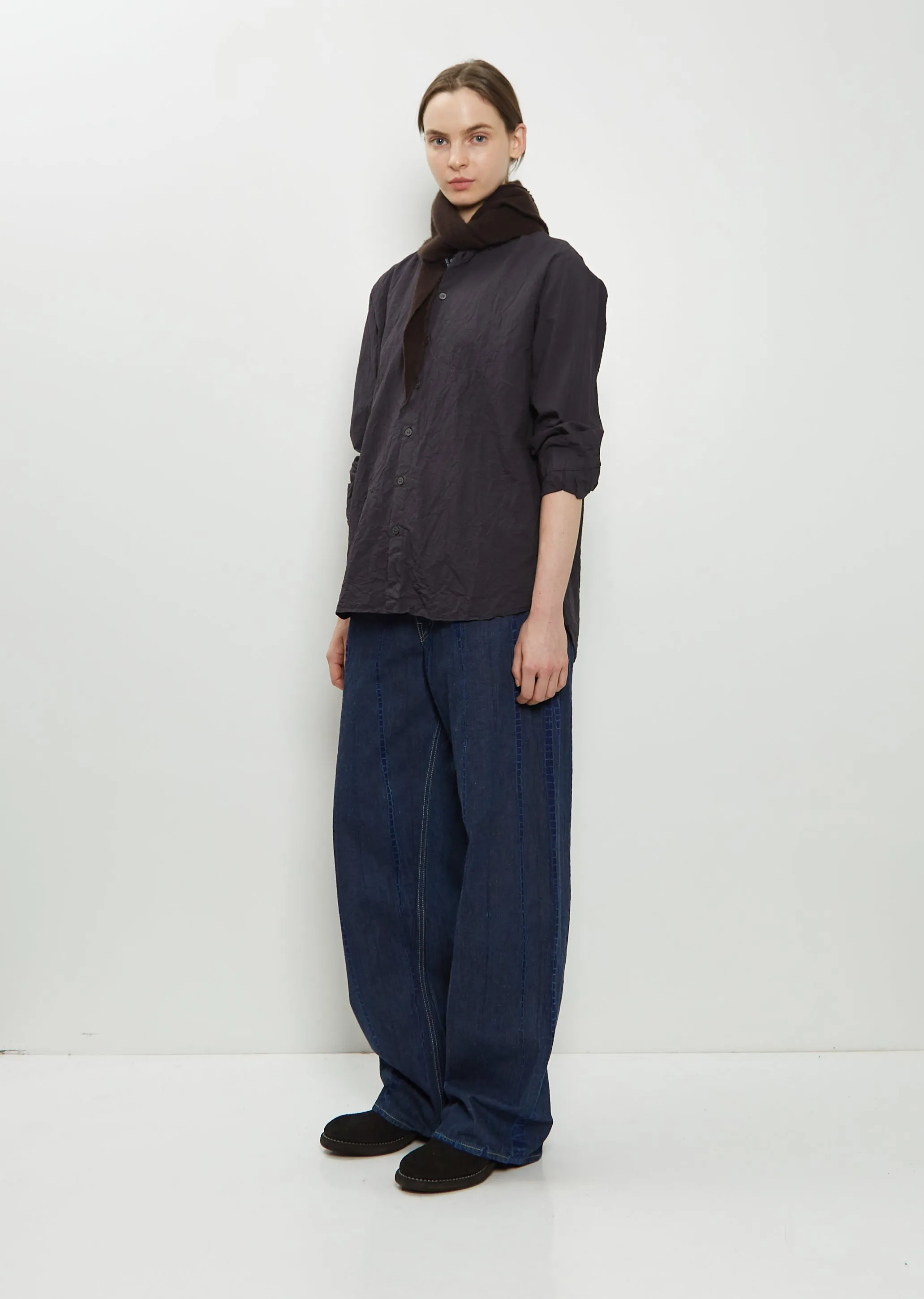 Soft Wool Cashmere Scout Scarf — Chocolate sold by La Garconne product image thumbnail 2