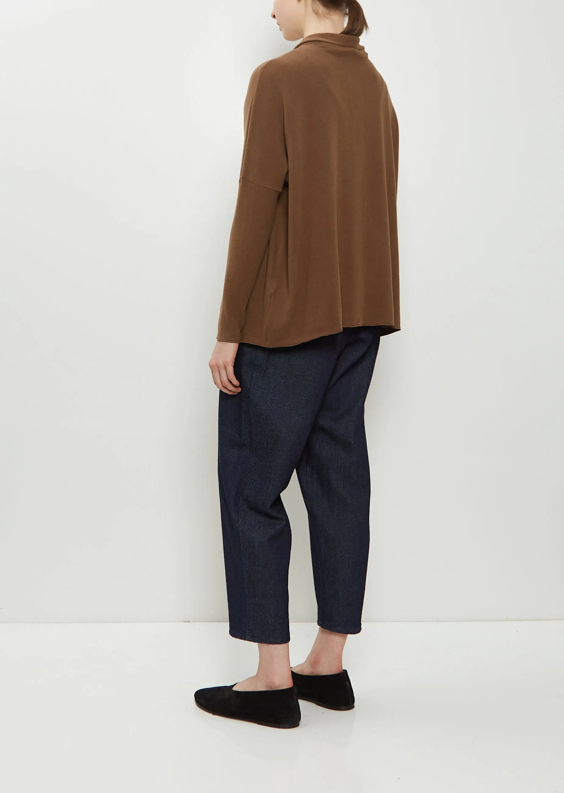 Heavy Jersey Polo Top — Chestnut sold by La Garconne product image thumbnail 3