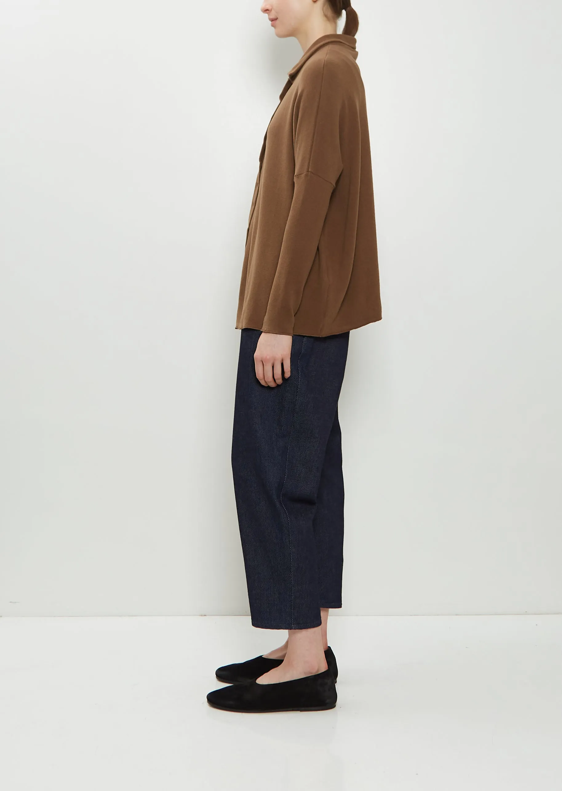 Heavy Jersey Polo Top — Chestnut sold by La Garconne product image thumbnail 2